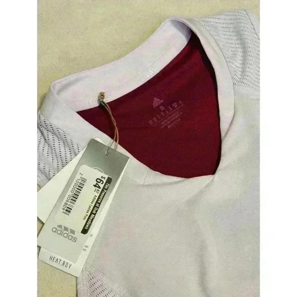 adidas Heat.RDY women's Sleeveless Polo shirt Golf Almost Pink size S Nwt